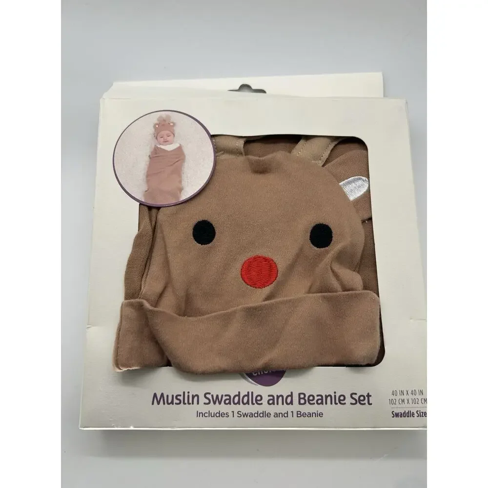 Baby Muslin‎ Swaddle And Reindeer Christmas Parents Choice 100%Cotton 40inx40in
